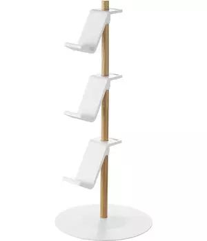 Yamazaki Jitsugyo 1699 Moving Stand Game Controller Storage Rack White W17 x D17 x Tower Charging While Left Height and Orientation Adjustable H38.5cm белый