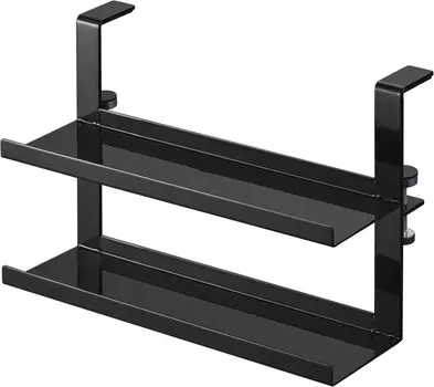 Yamazaki Jitsugyo 1794 Range Hood Horizontal Wrap Storage Black W19 x D9 x H12cm Tower Wrap Holder Just Place it on Range Hood