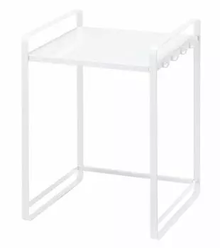 Телескопическая стойка Yamazaki Jitsugyo 3130, белая, прибл.. Телескопическая полка для микроволновой печи W47.5~75 x D35 x H50см с крючком