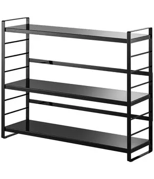 Yamazaki Jitsugyo 3258 Above the Sink Kitchen Storage Rack Black W58 x D16 x Tower Kitchen Rack Seasoning Rack with Cutlery Pocket Approx. H45.5cm чёрный