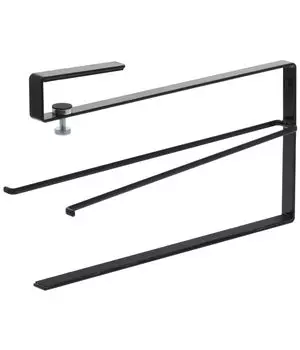 Yamazaki Jitsugyo 3296 Cut with One Under Kitchen Paper W8 x D26 x Tower Hanging Cut with One Hand Hand, Cupboard, Holder, Black, Approx. H17.5cm, чёрный