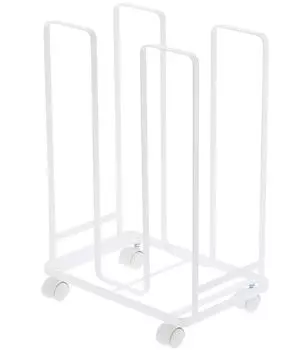 Yamazaki Jitsugyo 3303 Cardboard Stocker White W30 x D23 x Tower Cardboard Storage with Casters Can be tied as is Approx. H43.5cm белый