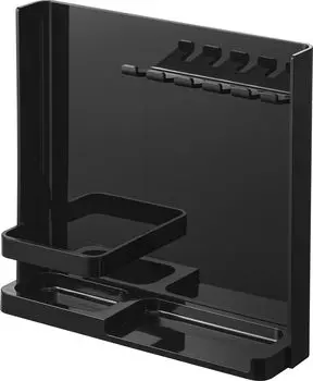 Yamazaki Jitsugyo 3506 Blindfold Toothbrush Tube Stand Black x D6 x Tower Toothbrush Holder Toothpaste Bulk Storage & Approx. W22.2 H21.2cm чёрный