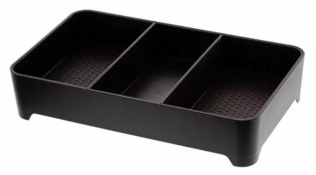 Yamazaki Jitsugyo 3515 Настольный поднос для сушки, квадратный, черный, Ш42 x Г25 x Башенный поднос для барбекю, приблизительный размер. Высота 8,5 см чёрный