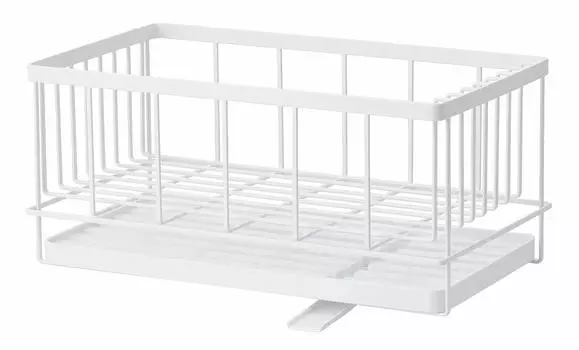 Yamazaki Jitsugyo 4362 Телескопическая система для мойки, сушилка для посуды, корзина, L, белая башня. Можно свободно комбинировать. Стеллаж для хранения. Инструмент для хранения. Легко. белый