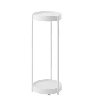 Подставка для цветов Yamazaki Jitsugyo 4366 с роликами, 2 яруса, белая, прибл.. Ш25 x Г26,5 x Г70 см, Подставка для цветов в виде башни, Декоративные растения, Легко передвигать