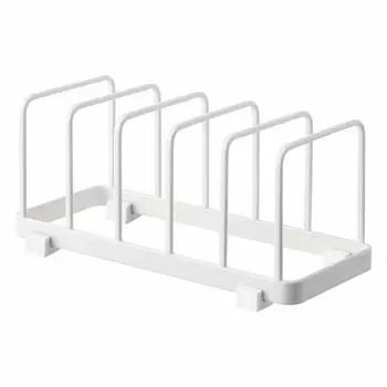 Yamazaki Jitsugyo 4747 Dish Plate Holder that can be easily put out with one Stand, White, Approx. W24XD10XH10cm, Plate, hand.