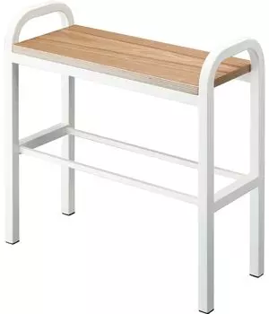 Yamazaki Jitsugyo 4787 Простая в использовании скамейка-подставка для обуви, белая, Ш48XГ19XВ46 см. Скамейка-подставка для обуви с ручкой, у входа, прибл. белый