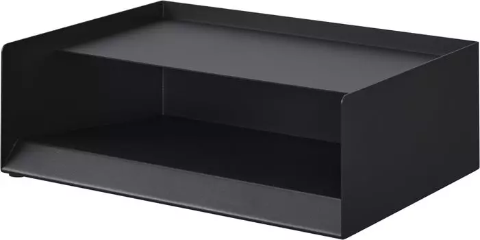 Yamazaki Jitsugyo 4792 Letter Tray with Top Plate Black x D22 x H10cm Tower A4 Size 500 Sheets Copy Paper Storage Approx. W30.3