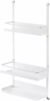 Yamazaki Jitsugyo 4838 Range Food Приправа 3 Большие Силиконовые Крышки Включены Стойка, Ярусы, Белый, Прибл.. W27.5XD14XH57см, Плита, Вместимость, белый