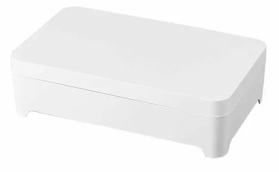 Yamazaki Jitsugyo 4911 Настольный поддон для сушки с крышкой Tower Square White приблизительно. 42X25X11.5 см. Холодильник-башня для хранения, удобный для кастрюль и