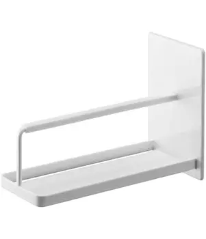 Yamazaki Jitsugyo 4972 Магнитная подставка для смартфона в ванную комнату, в комплекте подставка, белая, прибл.. Ш8XГ17XВ12см, Подставка, Нескользящая белый