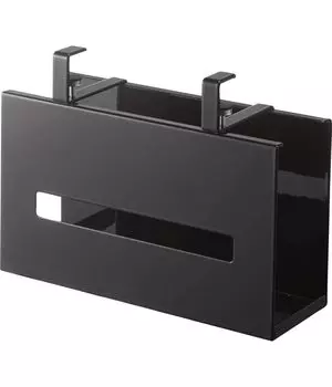 Yamazaki Jitsugyo 5011 Подсобный шкаф для туалетной бумаги Держатель для бумажных коробок Черная башня Плавающий чехол для хранения салфеток Крышка для салфеток Прибл.. Ш25XГ8.5XВ18.5см чёрный