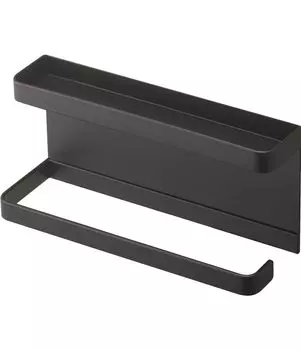 Yamazaki Jitsugyo 5042 Magnetic Umbrella Holder with Smart Umbrella Entrance Door Hook Included Tray, Black, Approx. W20XD7XH9.5cm, Stand, Storage,