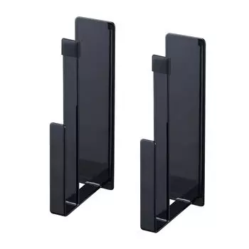 Yamazaki Jitsugyo 5051 Magnetic Kitchen Tray Set of Approximately Tower Kitchen Tray Can Store Round Adjustable Width Holder, 2, Black, W4XD7.2XH16cm, чёрный