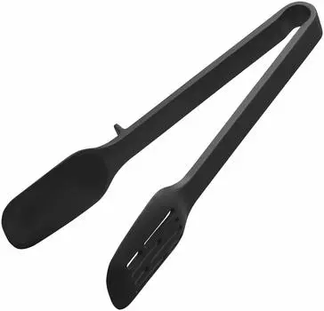 Yamazaki Jitsugyo 5194 силиконовые ложки-щипцы черные с прорезью с одной стороны можно нарезать сок прибл.. Ш10XГ4.5XВ22см чёрный