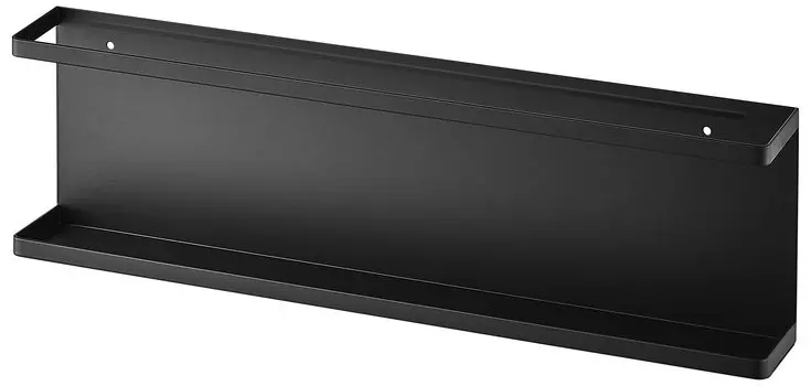 Yamazaki Jitsugyo 5477 пинцет для досок и шурупы для дерева, полка для хранения на кухонной стойке, Ш60 x x В18, с крючками [в комплекте с гипсом], черная, чёрный