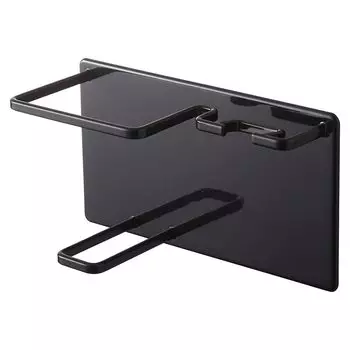 Yamazaki Jitsugyo 5513 Магнитная пена для бритвы и держатель для бритвы для ванной комнаты, черный, приблизительно. W14.5XD6.6XH8см Башня Плавающая система хранения бритвы Хранение