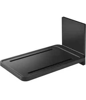 Yamazaki Jitsugyo 5533 Магнитная складная полка для ванной комнаты Черная башня Простая установка Экономия места Прибл.. Ш22XГ38.7XВ22см чёрный