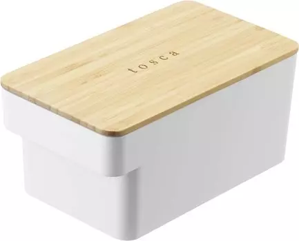 Yamazaki Jitsugyo 5546 Butter Case L White Tosca Large Capacity Storage Container with Silicone Packing Approx. W10XD18XH8.5cm белый