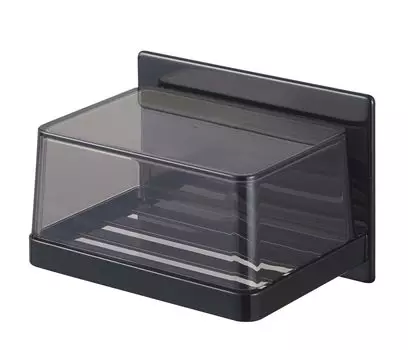 Yamazaki Jitsugyo 5555 Magnetic Bathroom Soap Tray with Cover Black Tower Protects Soap from Water Approx. W12XD8.7XH8cm чёрный