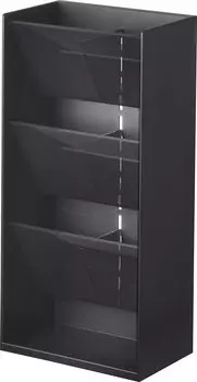 Yamazaki Jitsugyo 5604 Косметический 3D-кейс для хранения 4 яруса черный приблизительно. W12 x D7.7 x H25cm Tower Большая вместимость Хранение мелких предметов Хранение косметики