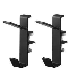 Yamazaki Jitsugyo 5622 Комплект для сушки одежды в помещении с креплением на стойку и крючком для бельевой веревки, 2 шт., черный, прибл.. Ш1.5XГ5.5XН7 (за штуку) чёрный