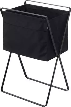 Yamazaki Jitsugyo 5662 Folding High Floor Laundry Basket Black Tower Laundry Bag Folding Laundry Basket Approx. W46XD35.5XH70cm (When used) чёрный