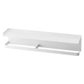 Yamazaki Jitsugyo 5690 Магнитный широкий поднос для кухонных принадлежностей Белая башня для хранения на кухне Держатель для кухонной бумаги Держатель для кухонных принадлежностей и прибл.