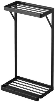 Yamazaki Jitsugyo 6626 вешалка для полотенец, верхняя вешалка, 2 яруса, черная, ширина 18 см, высота 34 см, простая установка, просто вставьте в держатель для полотенец, прибл.. Д12.5 чёрный