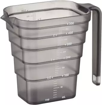 Магнитный многоуровневый мерный стакан Yamazaki Jitsugyo 6922 объемом 500 мл, черный, прибл.. Ш15 x Г8,6 x В11,8 см Башня Легко читаемая память сверху Мерный стакан 6922