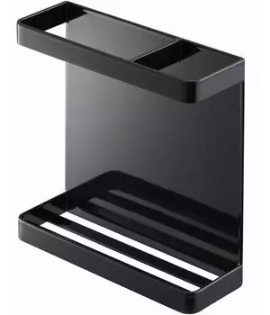 Yamazaki Jitsugyo 7122 Magnetic Wrap Holder Black x x Tower Wrap Storage Kitchen Storage Approx. W15.5 D5.2 H15.5cm