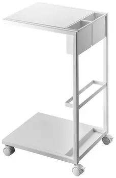 Yamazaki Jitsugyo 7155 Side Table Wagon White x D32 x H55cm Tower with Casters Magazine Rack Accessory Case Approx. W27.5 белый