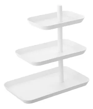 Yamazaki Jitsugyo Accessories 3-х уровневая подносная башня Белая башня Хранение аксессуаров 4724 Приблизительно. Ш24,7XГ15,7XВ25,7см белый