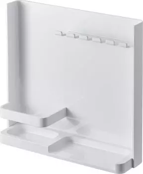 Yamazaki Jitsugyo Blindfold Toothbrush Tube Stand White x D6 x Tower Toothbrush Holder Toothpaste Bulk Storage 3505 & Approx. W22.2 H21.2cm