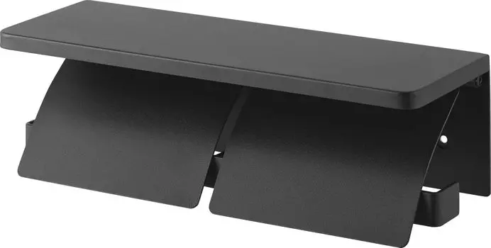 Yamazaki Jitsugyo Board Tweezers and Wood Screws Wall Toilet Paper Holder Double Compatible with Gypsum Board Walls Black x D12 x Tower with Shelf чёрный