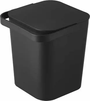Yamazaki Jitsugyo Bucket with Lid 12L Black x x H28cm Tower with Lid Square 4209 Approx. W27.5 D26.5 чёрный