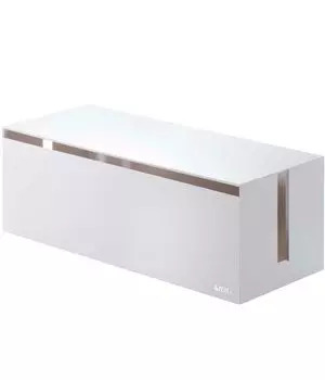 Yamazaki Jitsugyo Cable Box Web L White W40 x x Power Tap Cable Storage 2707 Approx. D15.5 H14.5cm