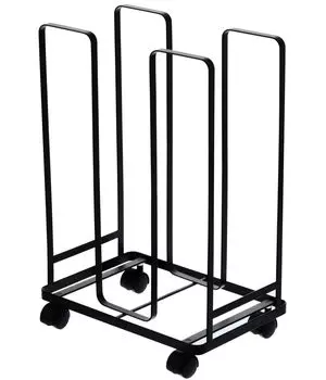 Yamazaki Jitsugyo Cardboard Stocker Black W30 x D23 x Tower Cardboard Storage with Casters Can be tied as is 3304 (Yamazaki) Approx. H43.5cm