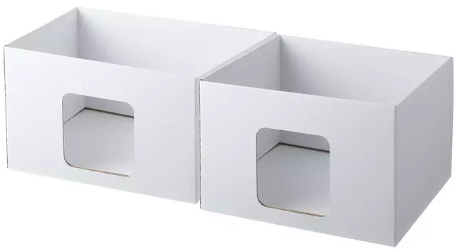 Yamazaki Jitsugyo Cat Box Set of 2 White W40 x D35 x Tower Cat House Cat House 6137 Приблизительно. Высота 25,5 см (за штуку) белый