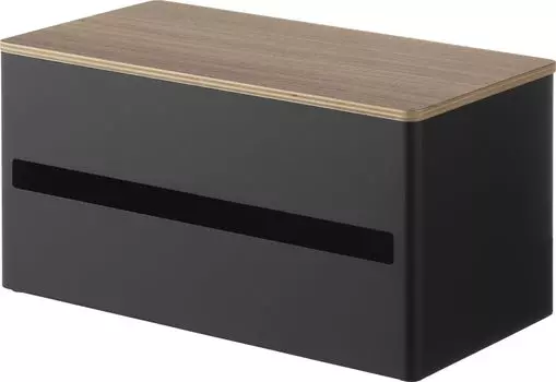 Yamazaki Jitsugyo Держатель для кухонных бумажных полотенец, который можно спрятать и разрезать одной рукой, размер L, коричневый Основной корпус: Ш31,2 x Г16,2 x В17 см Держатель бумаги RIN RIN Совместим с