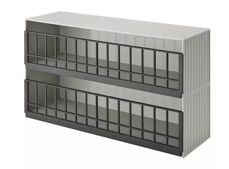 Yamazaki Jitsugyo Dinosaur Animal Storage Cage Wide 2 Tier Stone Gray Tower Figure Case Collection Case 5808 & Approx. W45XD14.5XH26.5cm