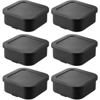 Yamazaki Jitsugyo Easy to Warm Standing Frozen Rice Container Single Tower Black of Safe with Colander 1472 x 3 [Set 6] Dishwasher/Microwave чёрный