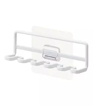 Держатель для зубных щеток Yamazaki Jitsugyo Film Hook, 5 рядов, белый, приблизительно. W12.5 x D3.5 x H4cm Tower электрическая зубная щетка сменная плавающая для хранения