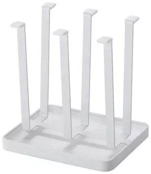 Yamazaki Jitsugyo Glass Stand Tower Slim White 2847
