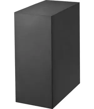 Yamazaki Jitsugyo [Готовый продукт] Боковая коробка для хранения аквариума, черная, Ш16 x Г30 x В36 см, башня с крышкой, двухслойная кабельная коробка 1892