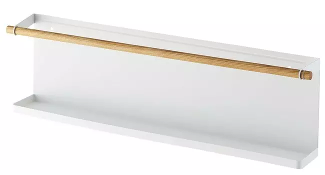 Yamazaki Jitsugyo кухонная стойка для хранения вещей, многофункциональная стойка с крючком, белая Tosca, размер 5475, приблизительный. Ш62.5XГ9.5XВ18см белый