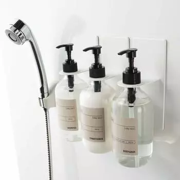 Yamazaki Jitsugyo Magnetic Bathroom Dispenser Holder Tower Set of 3 Shampoo Storage White 4867 3SET