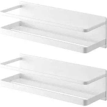 Yamazaki Jitsugyo Magnetic Bathroom Rack Wide of Bathroom Rack Bathroom Storage with Hook MIST White 4237 [Set 2]