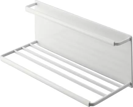 Yamazaki Jitsugyo Магнитный держатель для бутылок с широким кувшином L Белый W33 xx Кухонная панель с башней для сушки под раковиной Простая установка 8060 Приблизительно. Д12,5 В11,5см белый